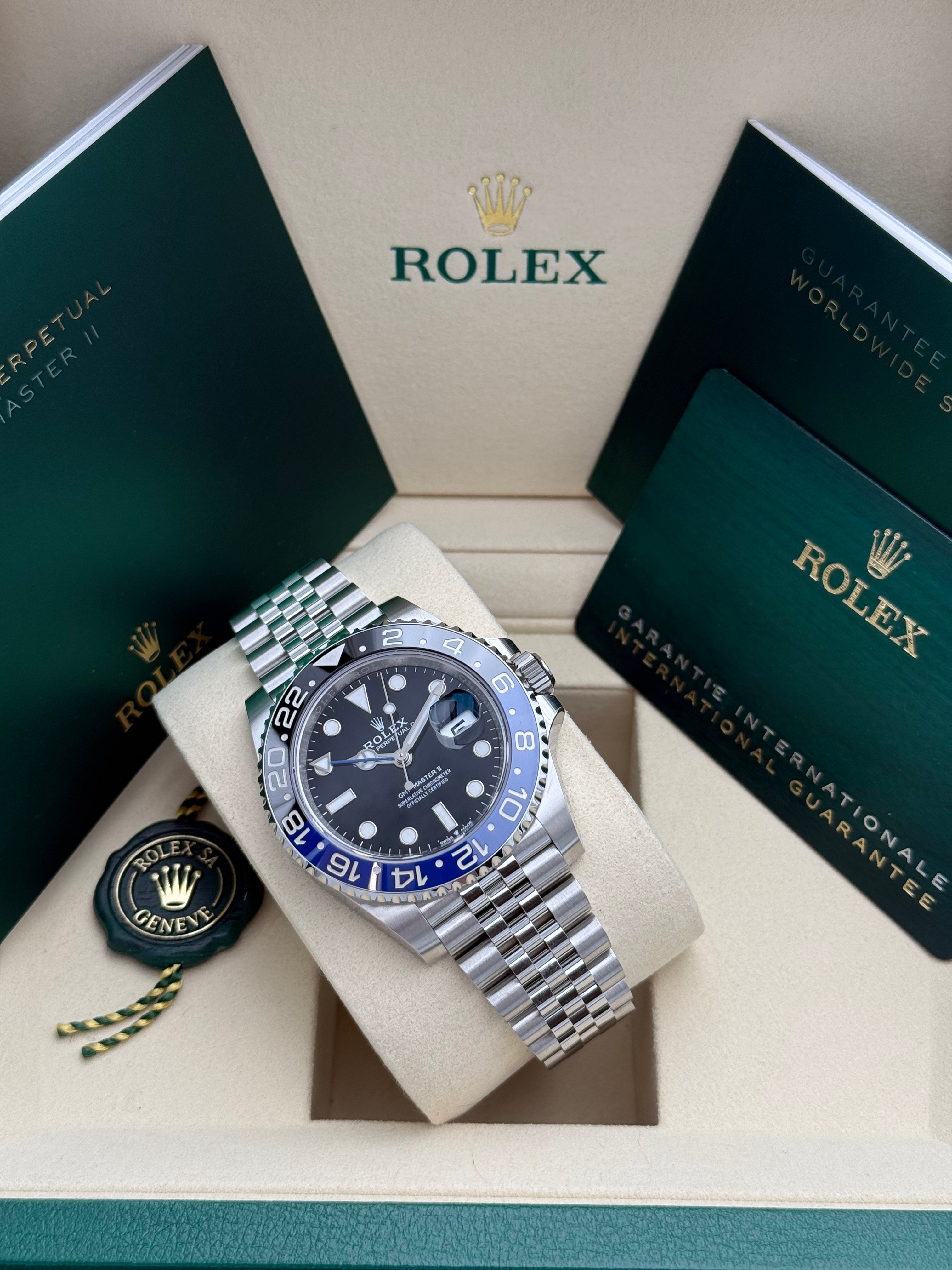 Rolex GMT Master II – Ref. 126710BLNR | Schwarzes Zifferblatt | Jubilee-Band