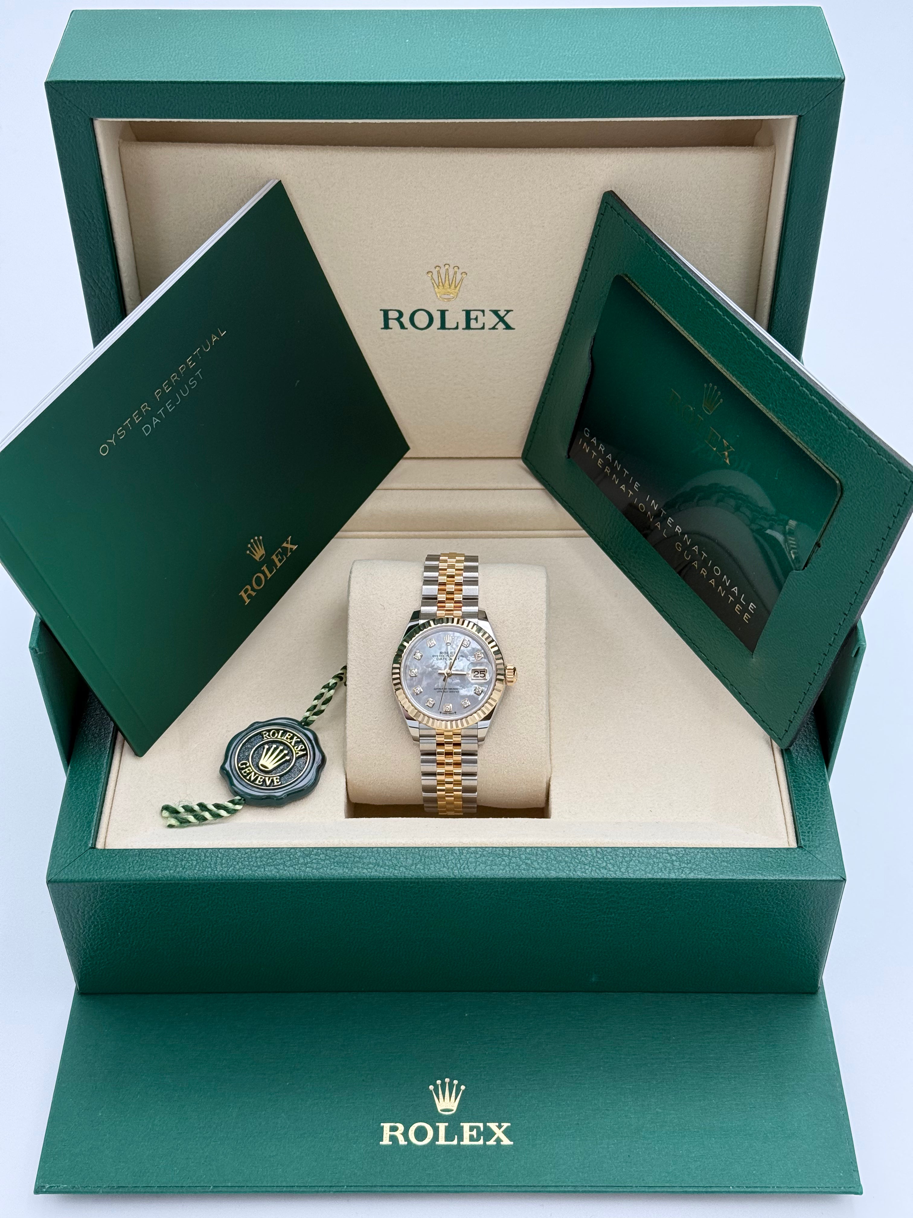 Rolex Lady-Datejust 28 – Ref. 279173 | Perlmutt-Zifferblatt mit Diamanten | Jubilee-Band