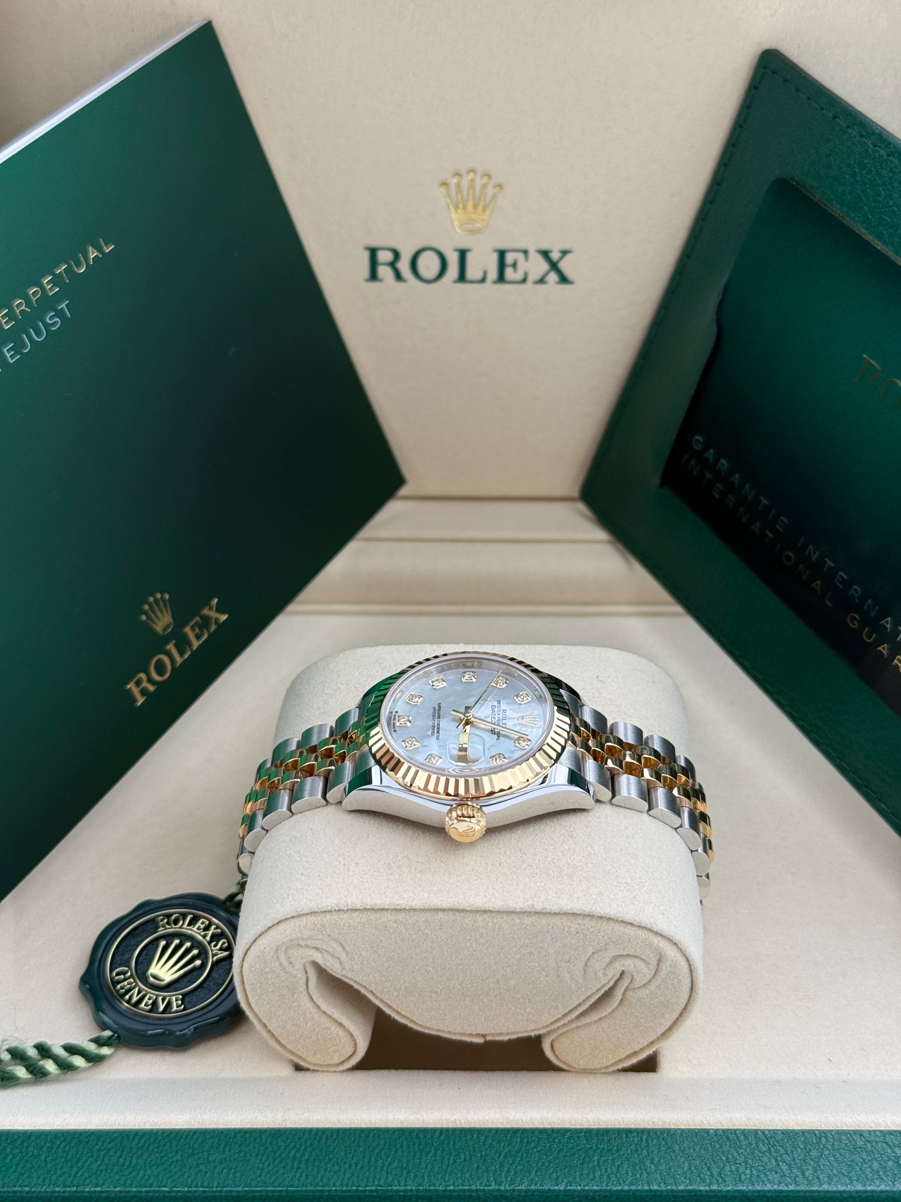 Rolex Lady-Datejust 28 – Ref. 279173 | Perlmutt-Zifferblatt mit Diamanten | Jubilee-Band