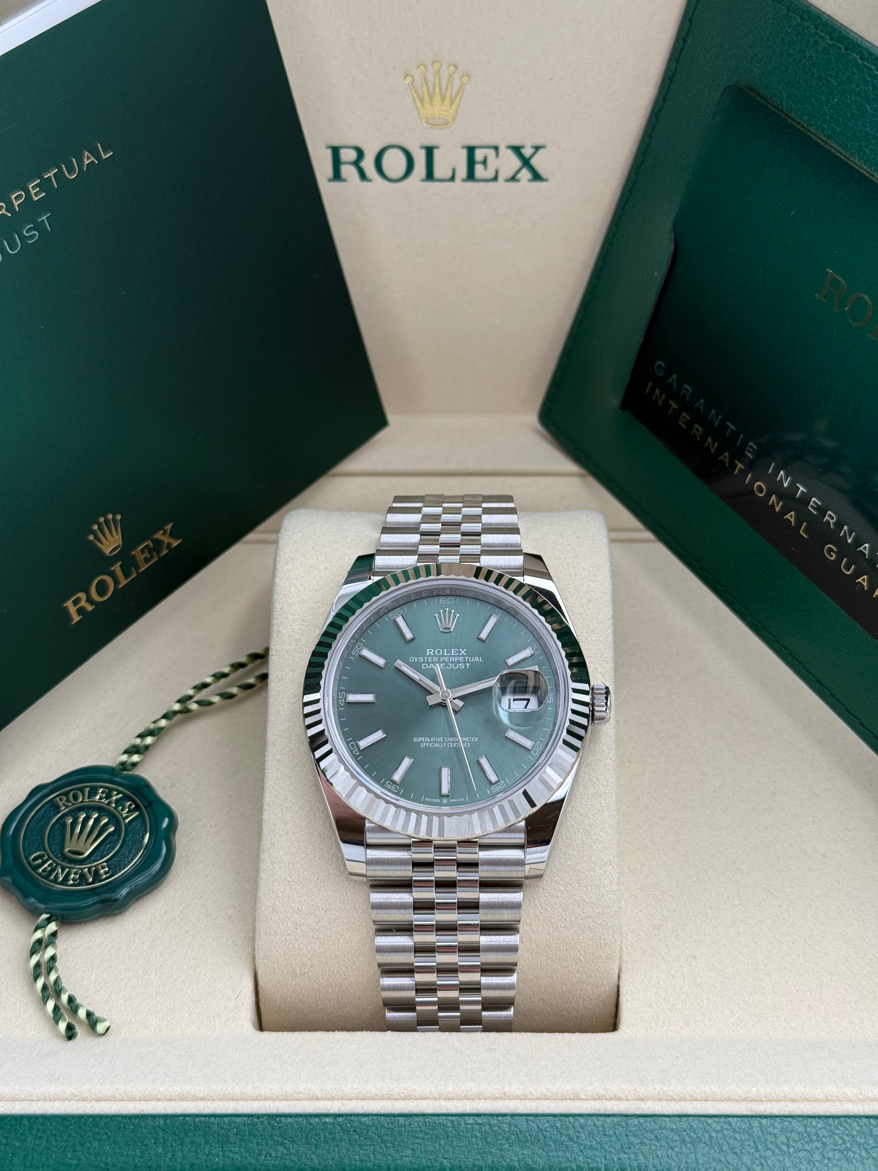Rolex Datejust 41 – Ref. 126334 | Mintgrünes Zifferblatt | Jubilee-Band