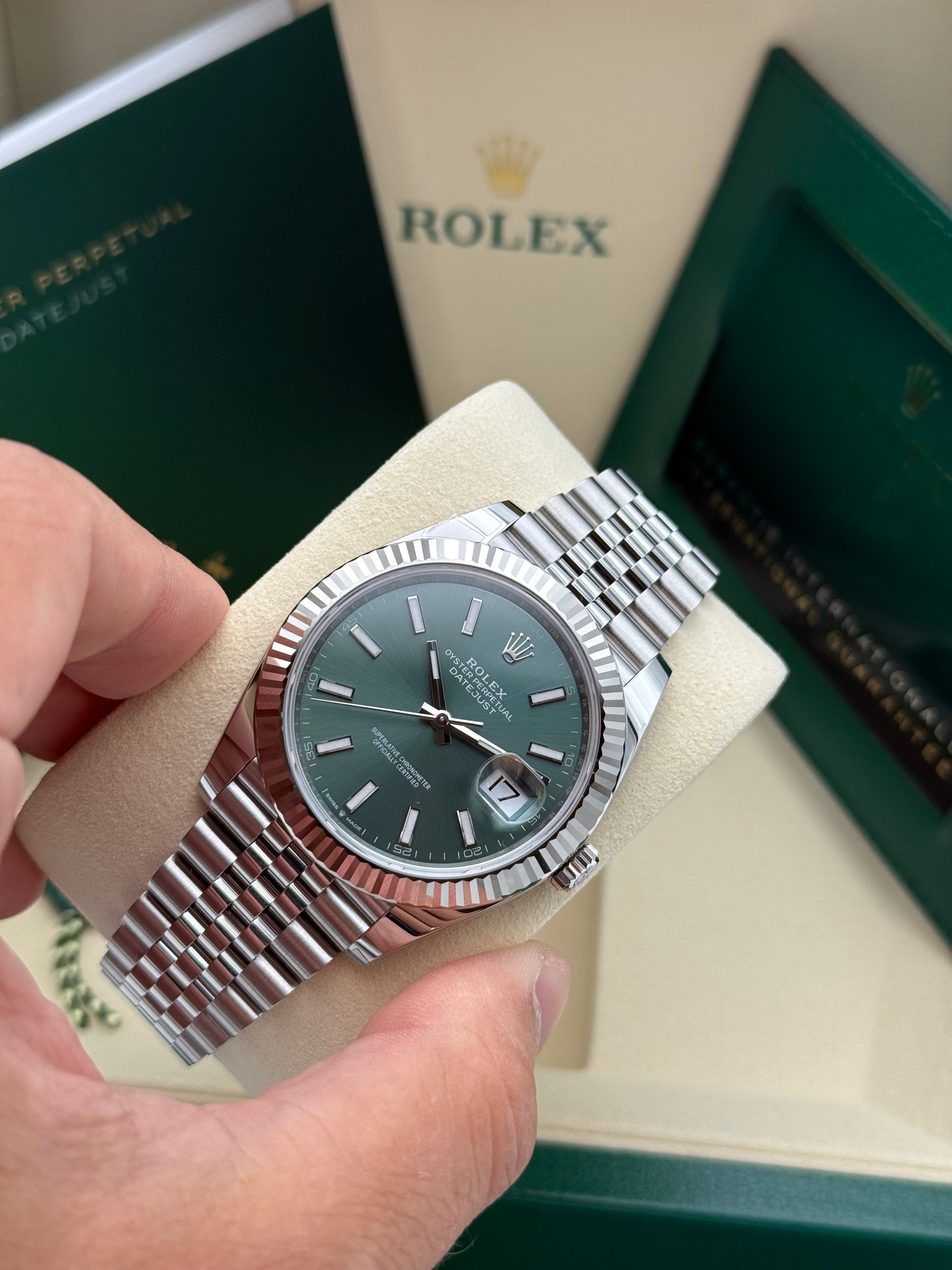 Rolex Datejust 41 – Ref. 126334 | Mintgrünes Zifferblatt | Jubilee-Band