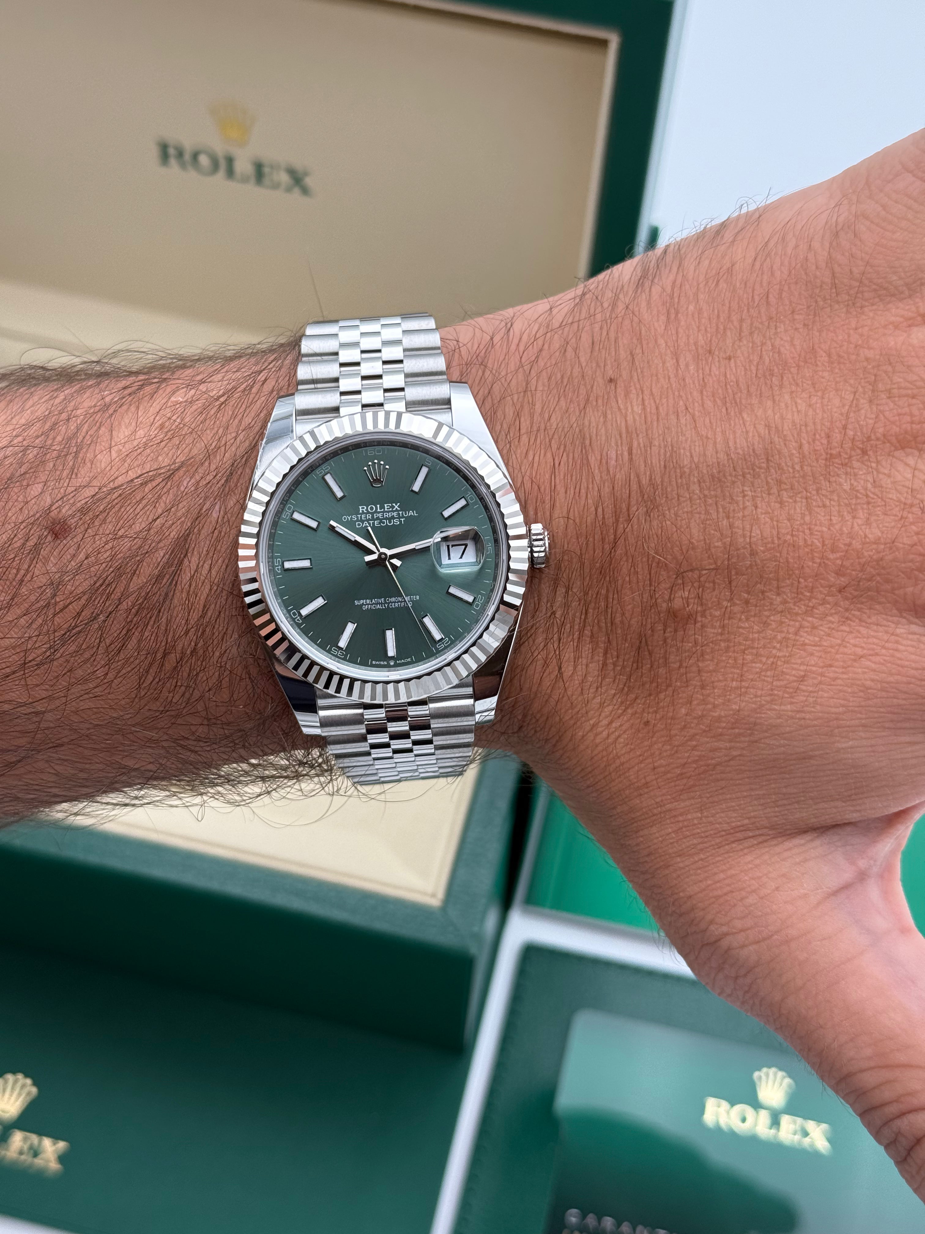 Rolex Datejust 41 – Ref. 126334 | Mintgrünes Zifferblatt | Jubilee-Band