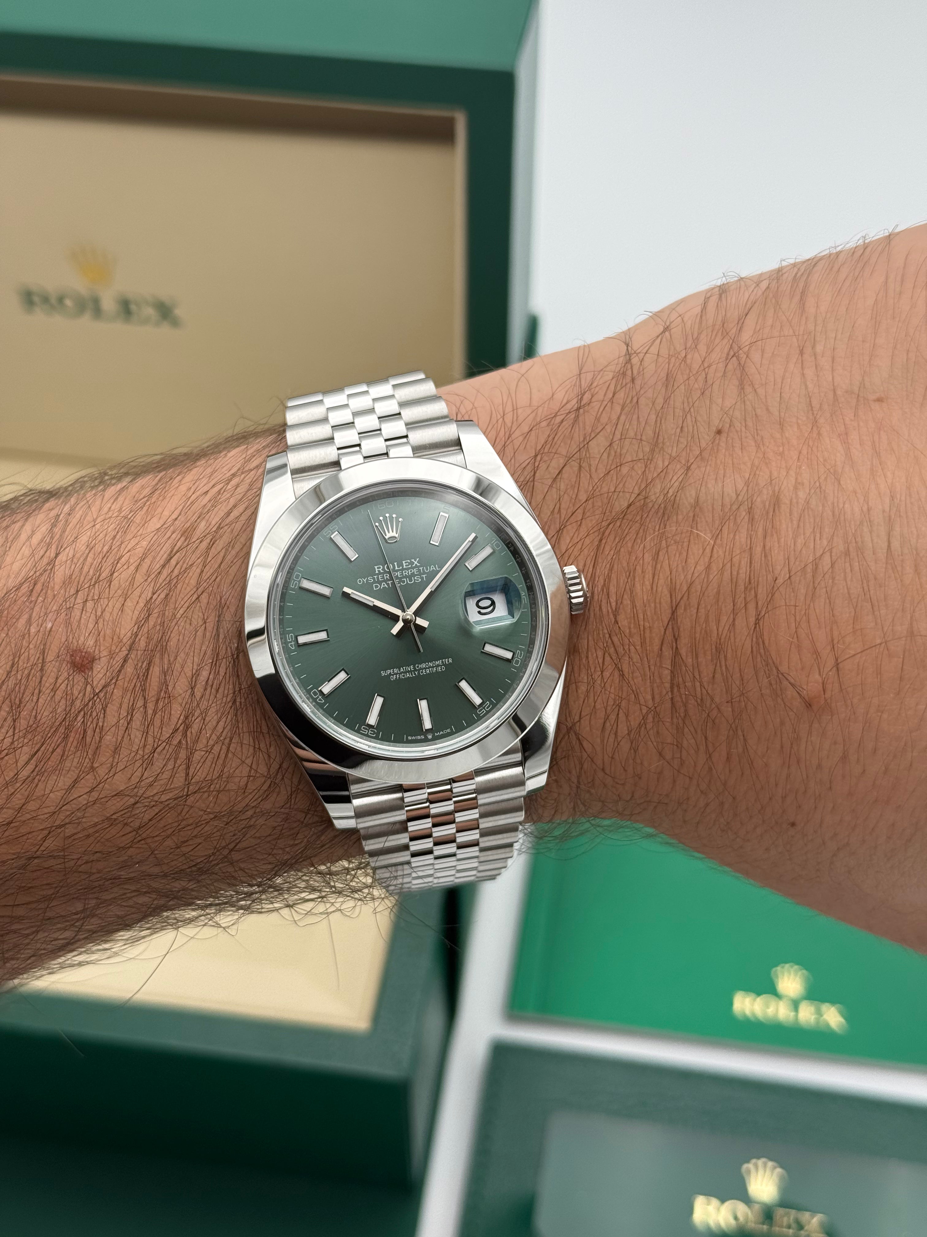 Rolex Datejust 41 – Ref. 126300 | Mintgrünes Zifferblatt | Jubilee-Band