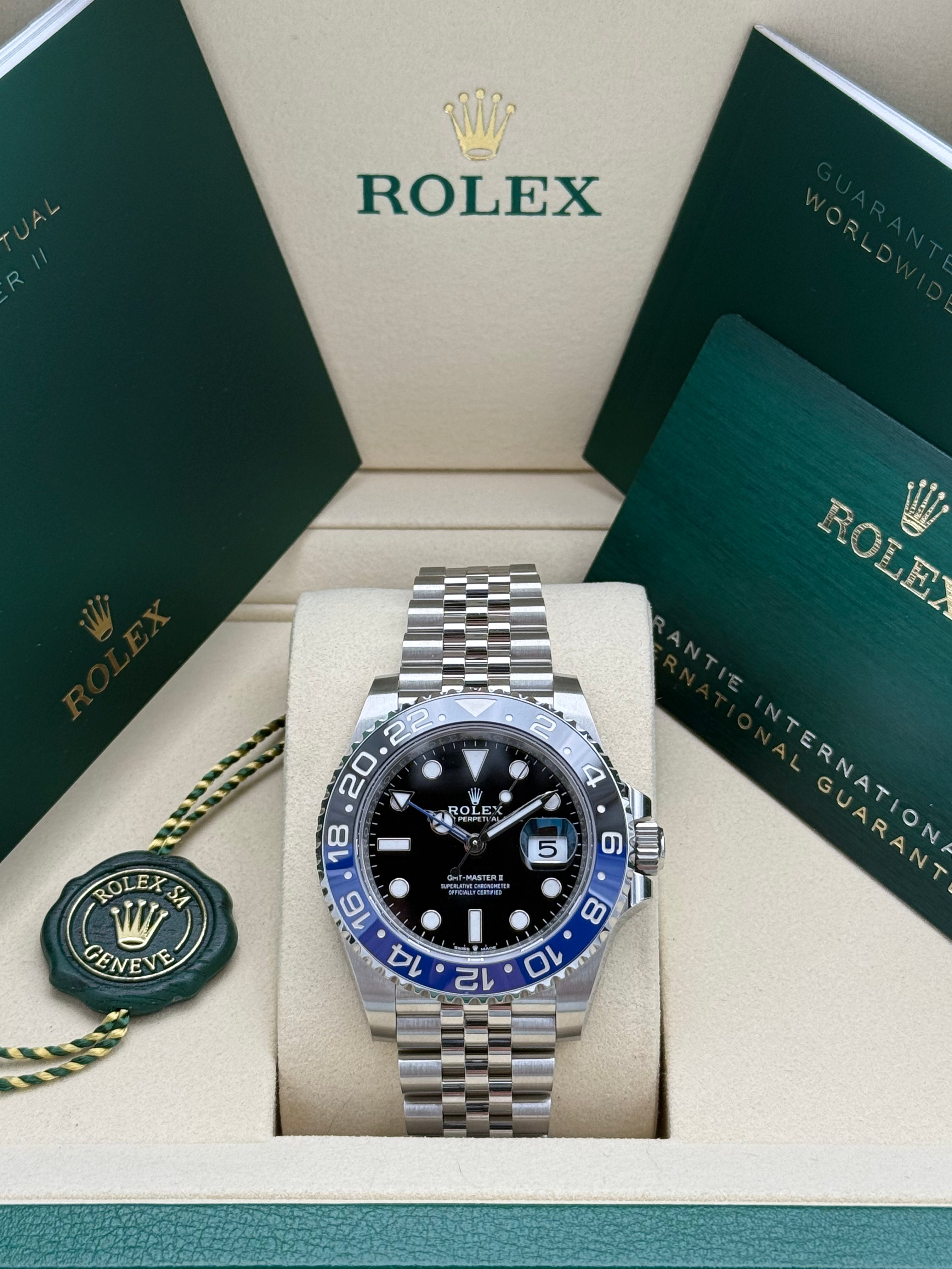 Rolex GMT Master II – Ref. 126710BLNR | Schwarzes Zifferblatt | Jubilee-Band