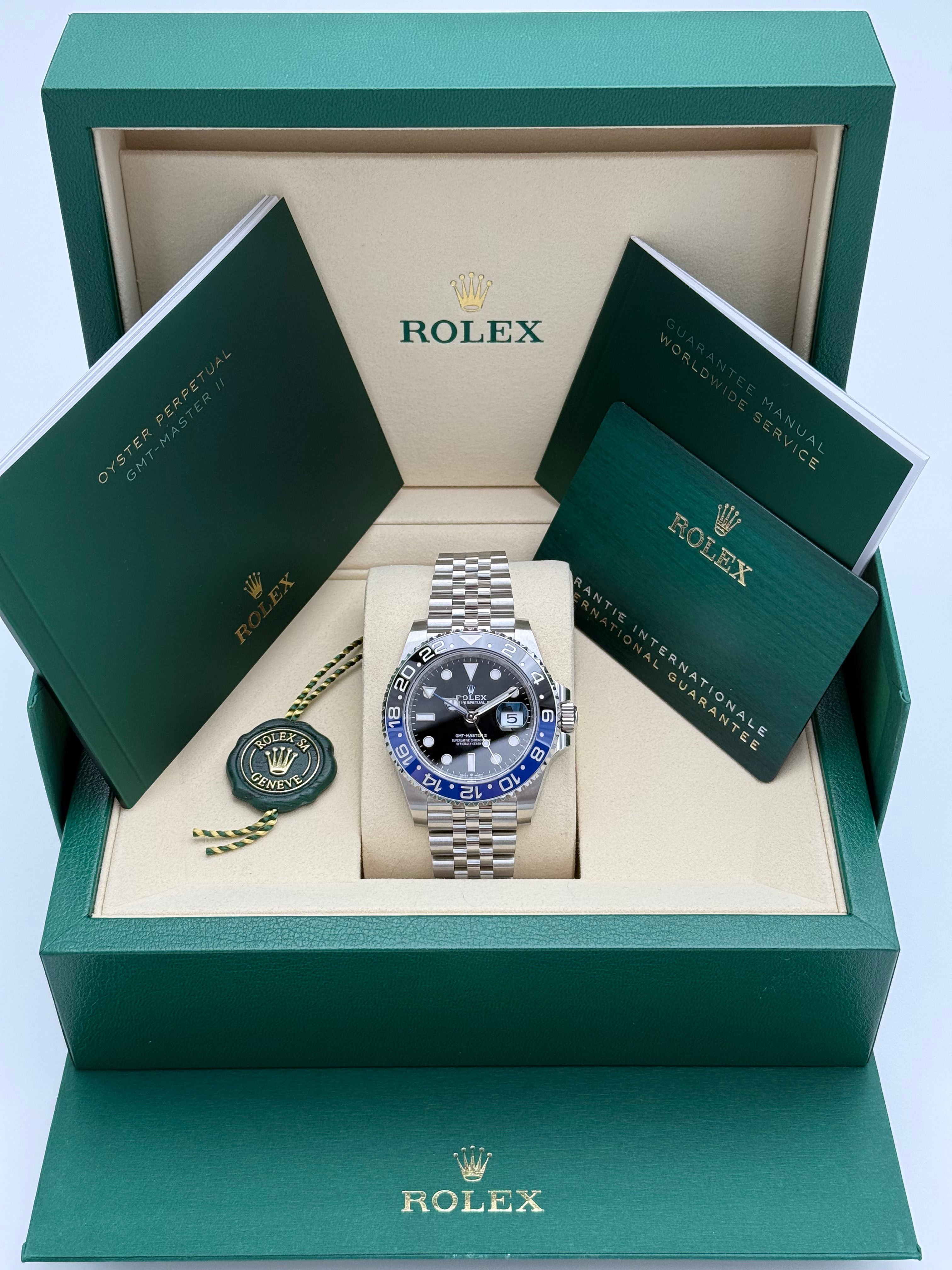 Rolex GMT Master II – Ref. 126710BLNR | Schwarzes Zifferblatt | Jubilee-Band