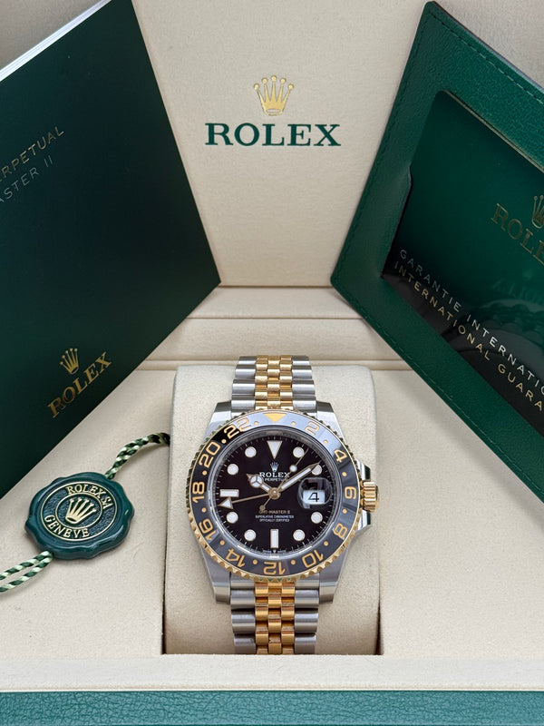 Rolex GMT Master II – Ref. 126713GRNR | Schwarzes Zifferblatt | Jubilee-Band