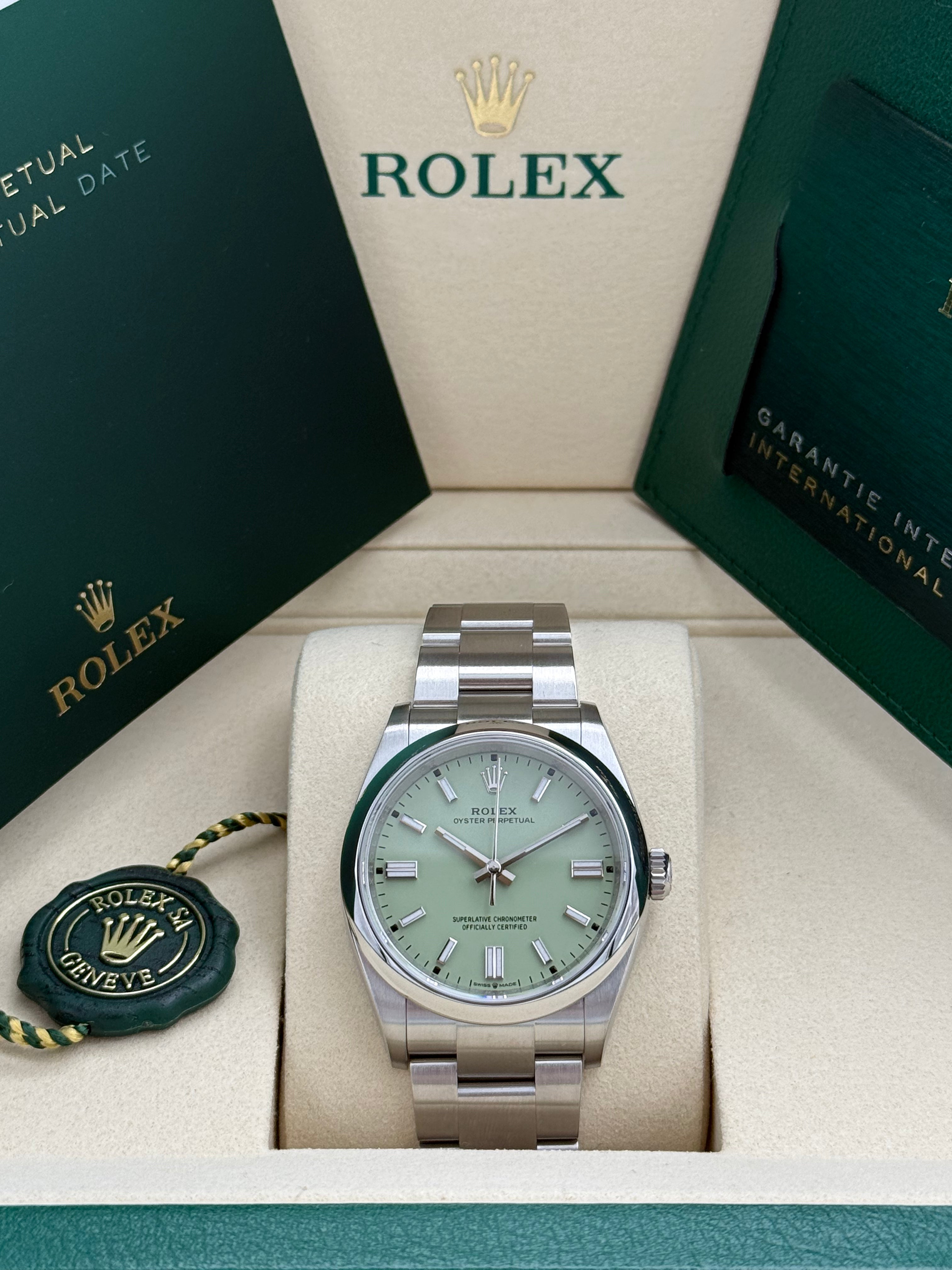Rolex Oyster Perpetual 36 – Ref. 126000 | Pistazienfarbenes Zifferblatt | Oyster-Band