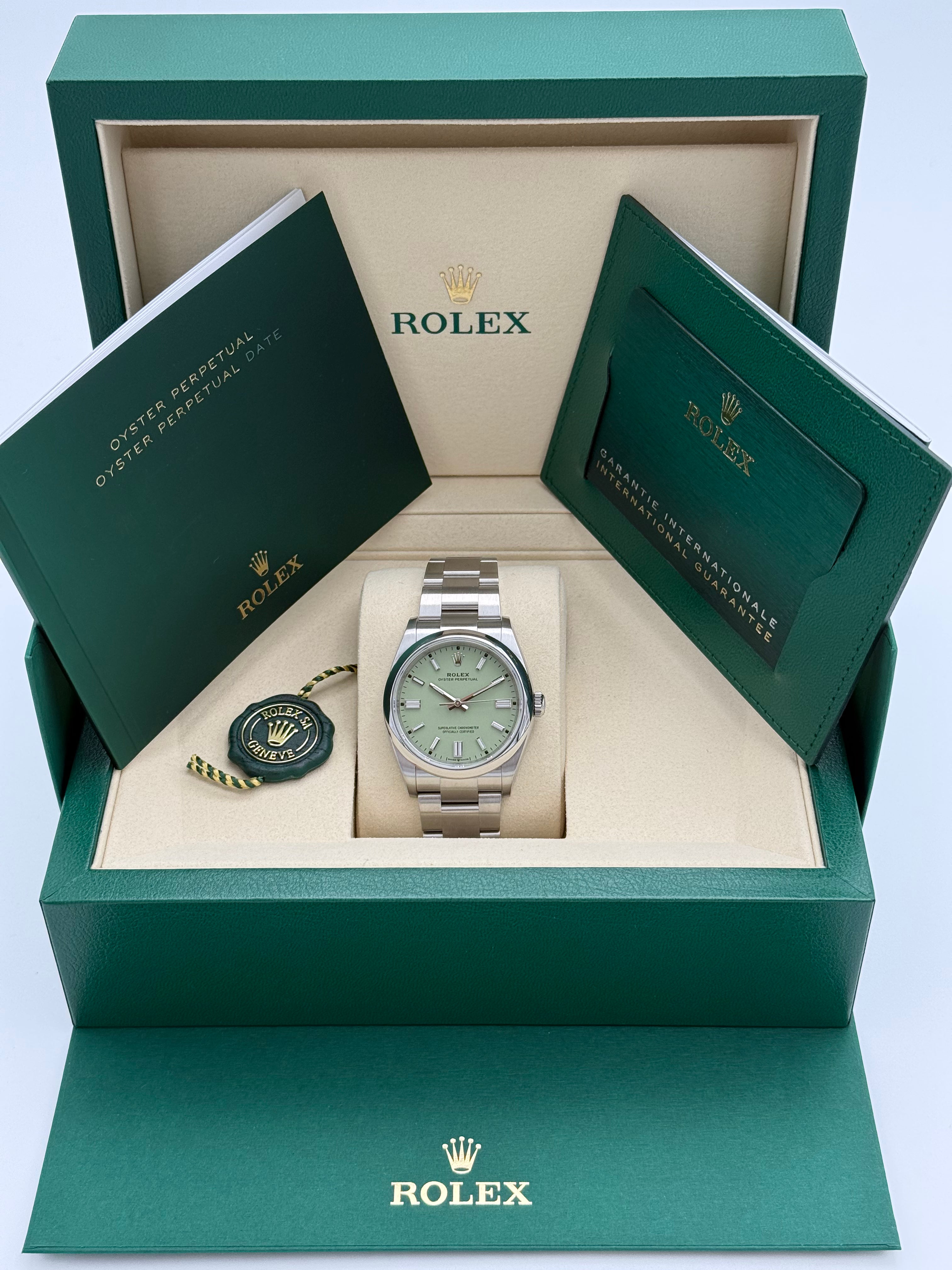 Rolex Oyster Perpetual 36 – Ref. 126000 | Pistazienfarbenes Zifferblatt | Oyster-Band