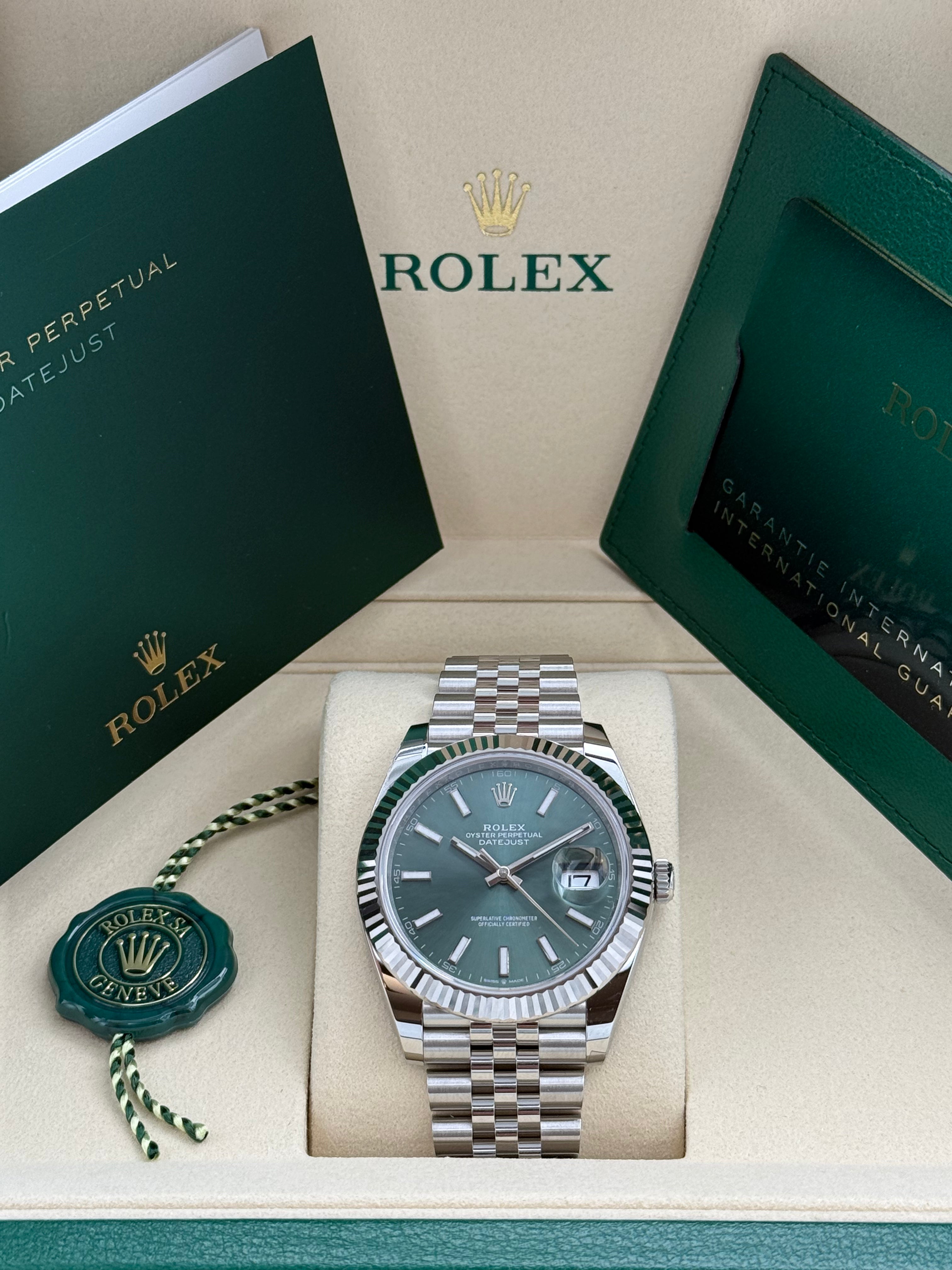 Rolex Datejust 41 – Ref. 126334 | Mintgrünes Zifferblatt | Jubilee-Band