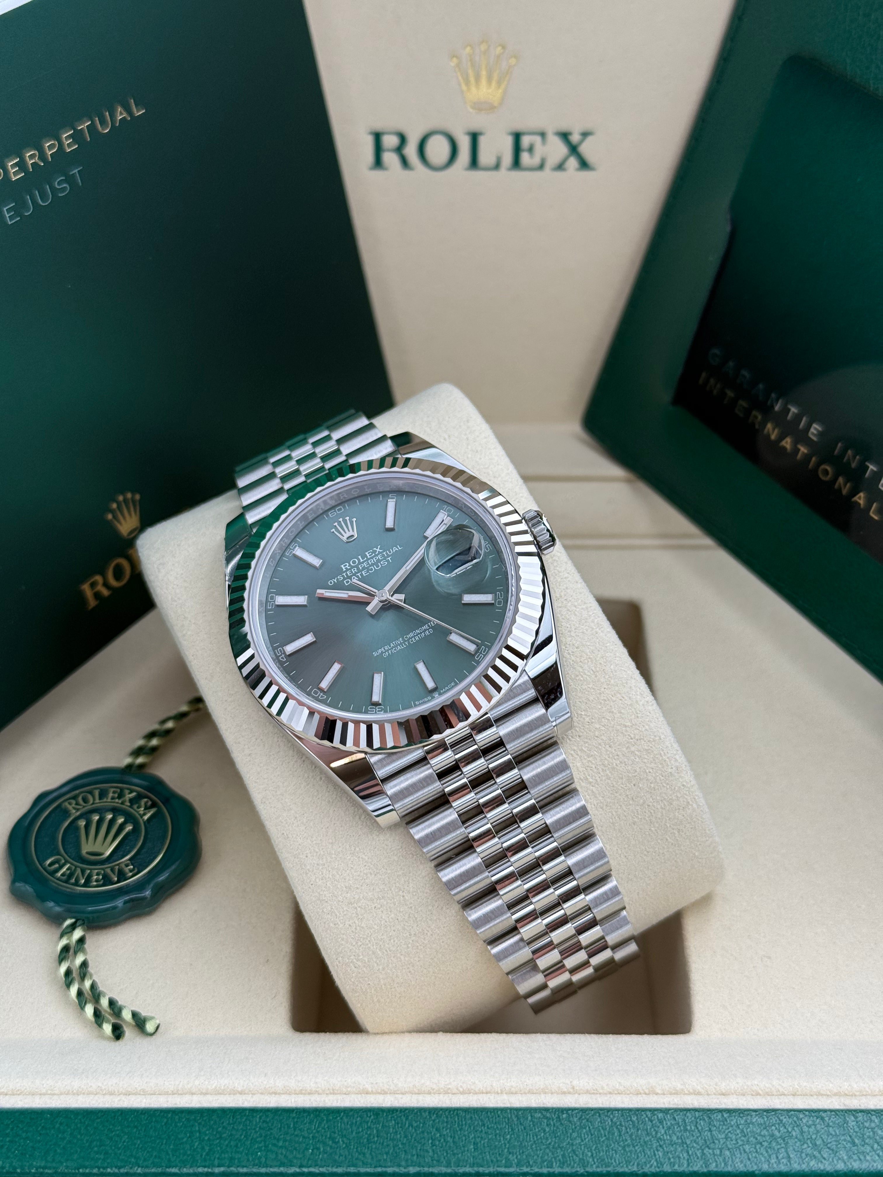 Rolex Datejust 41 – Ref. 126334 | Mintgrünes Zifferblatt | Jubilee-Band